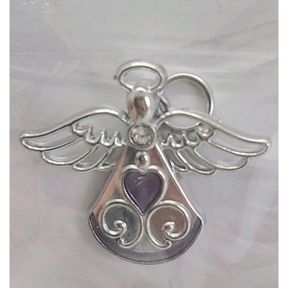 Ganz Get Well Angel Pin/Necklace Pendant Talisman Filigree Wings  Silver Tone - Picture 6 of 6
